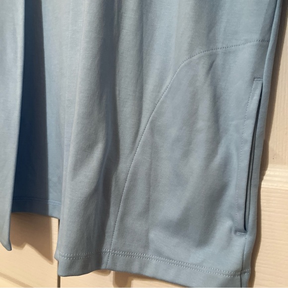 LL Bean XL Cozy Open Front Lounge Cardigan Blue Minimalist Sweater with Pockets - Picture 4 of 9